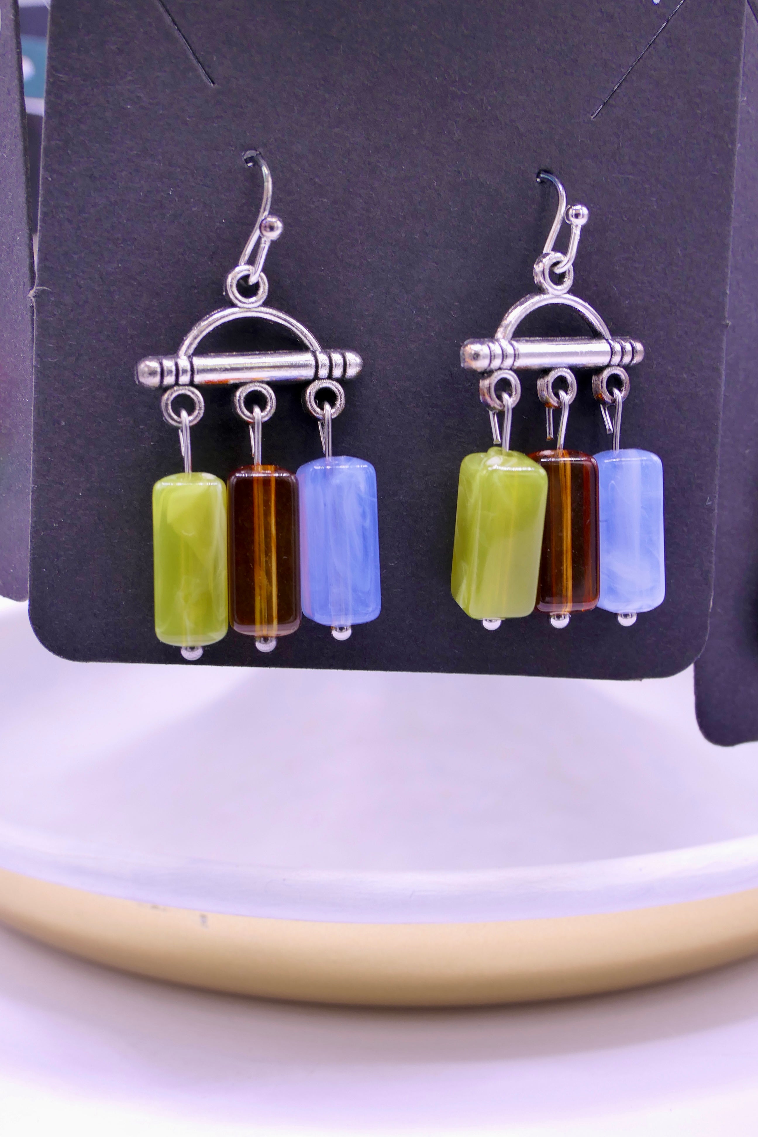 Earrings tricolor