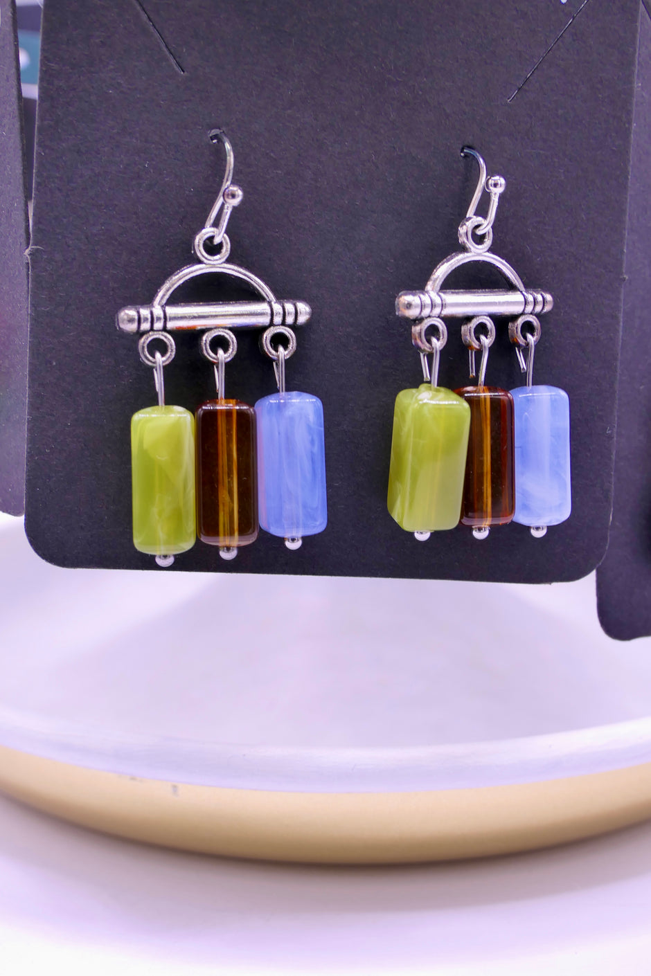 Earrings tricolor