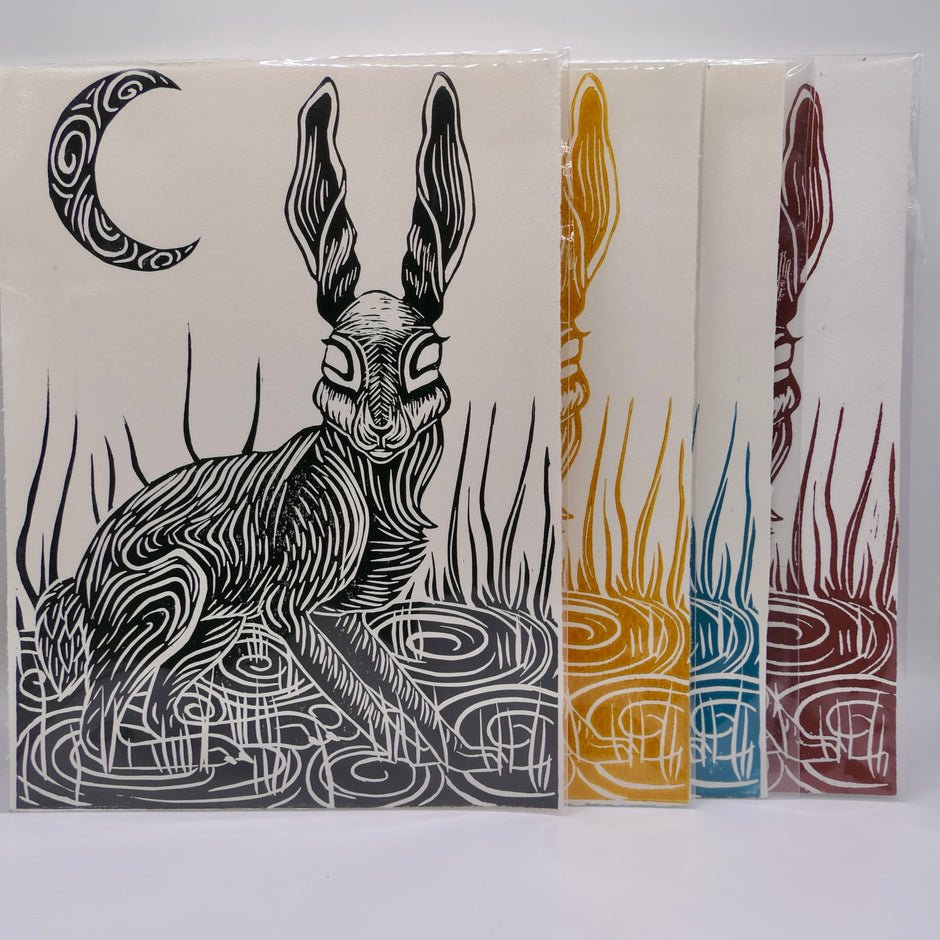 Hare | Linocut print