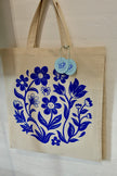 Blue flower Lino print | Tote bag