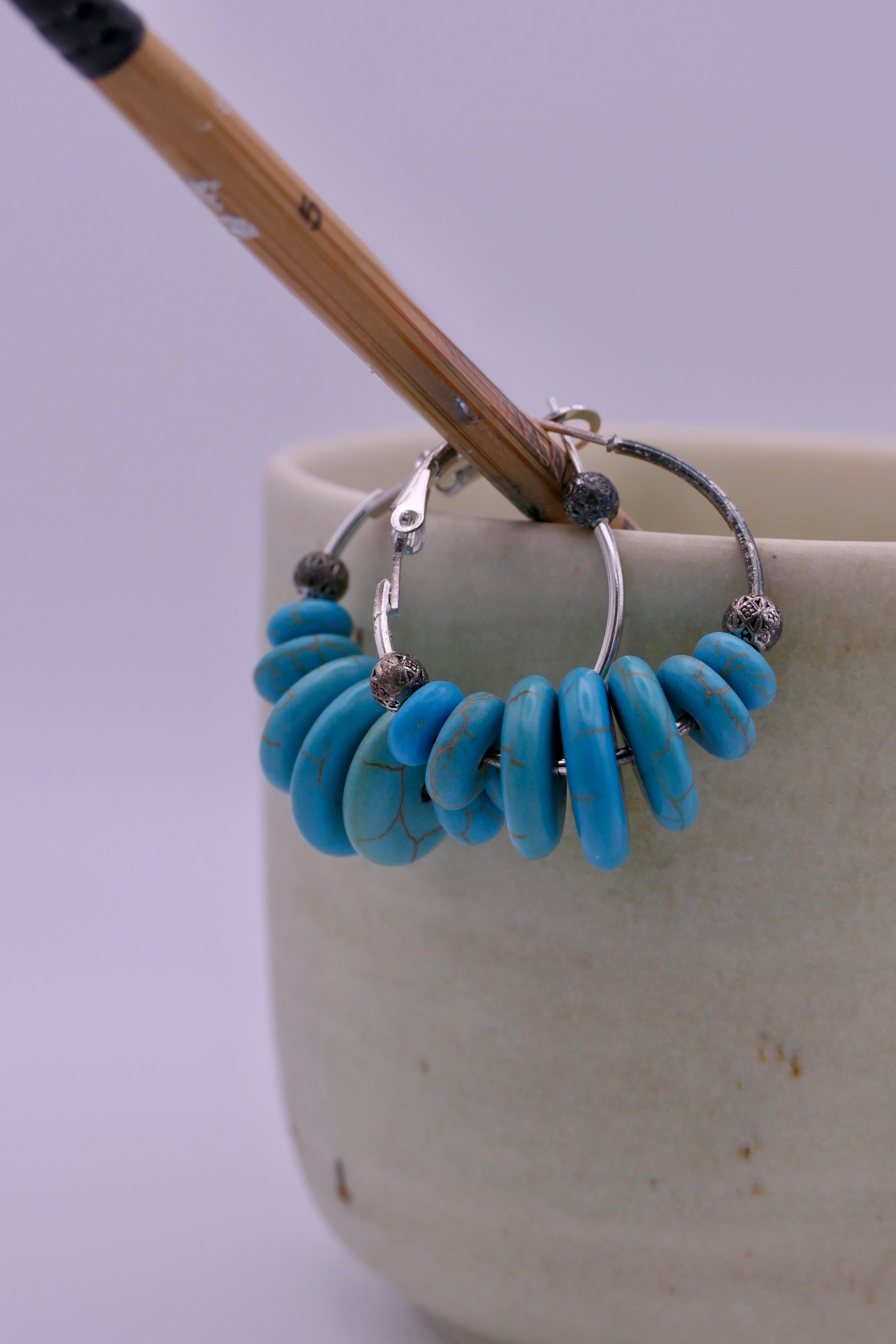 Turquoise stones earrings