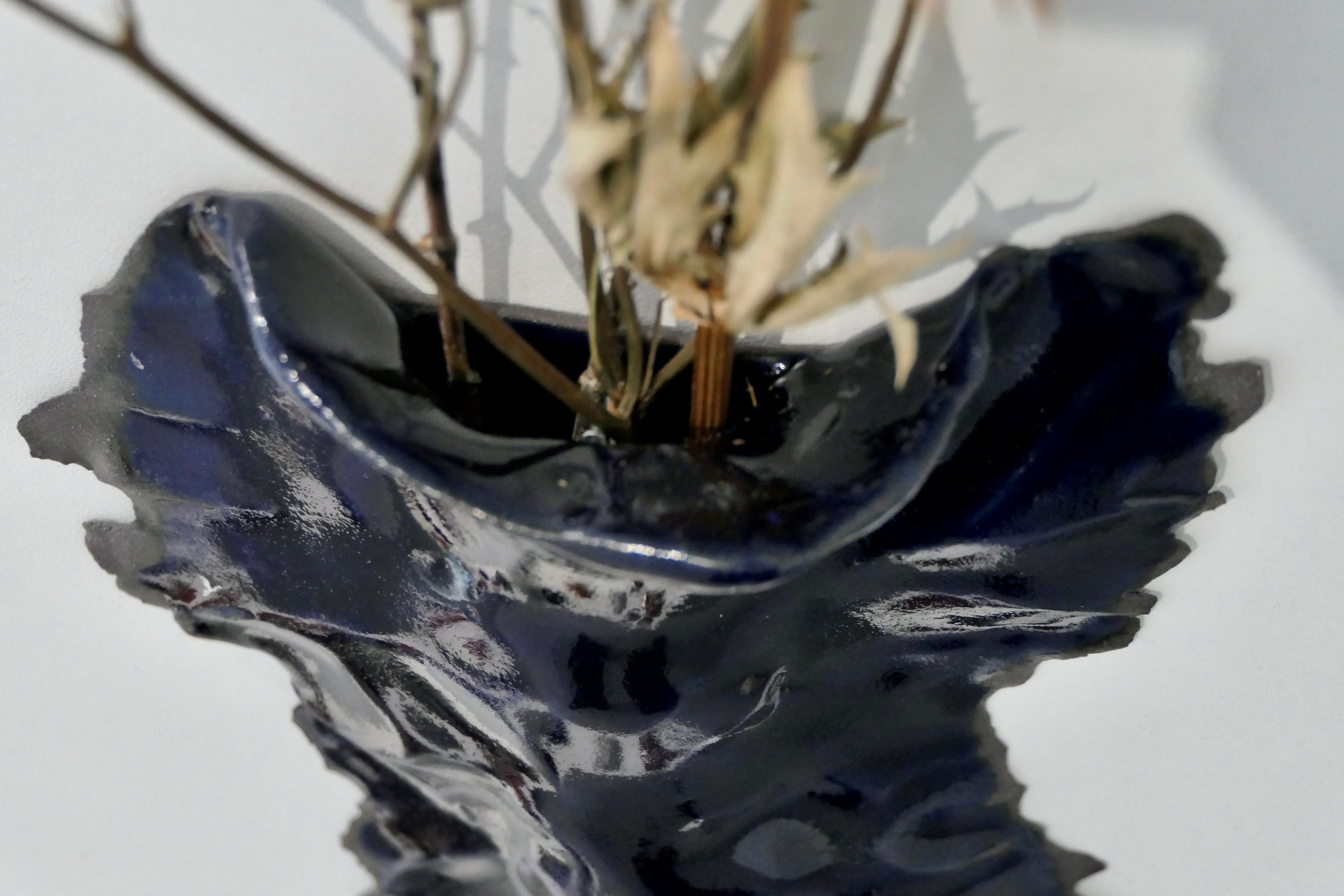 Dark blue wall vase