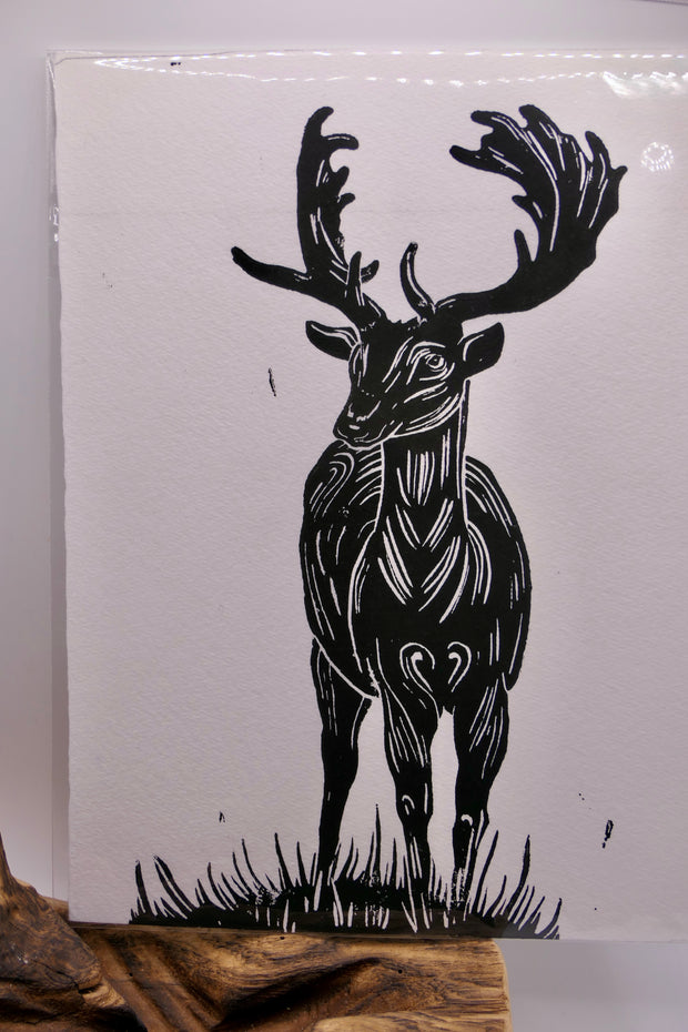 Deer | Linocut print