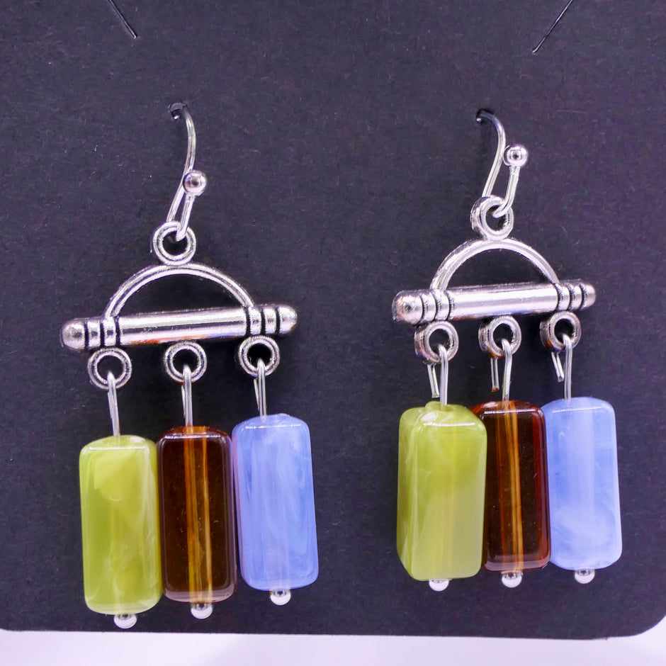 Earrings tricolor