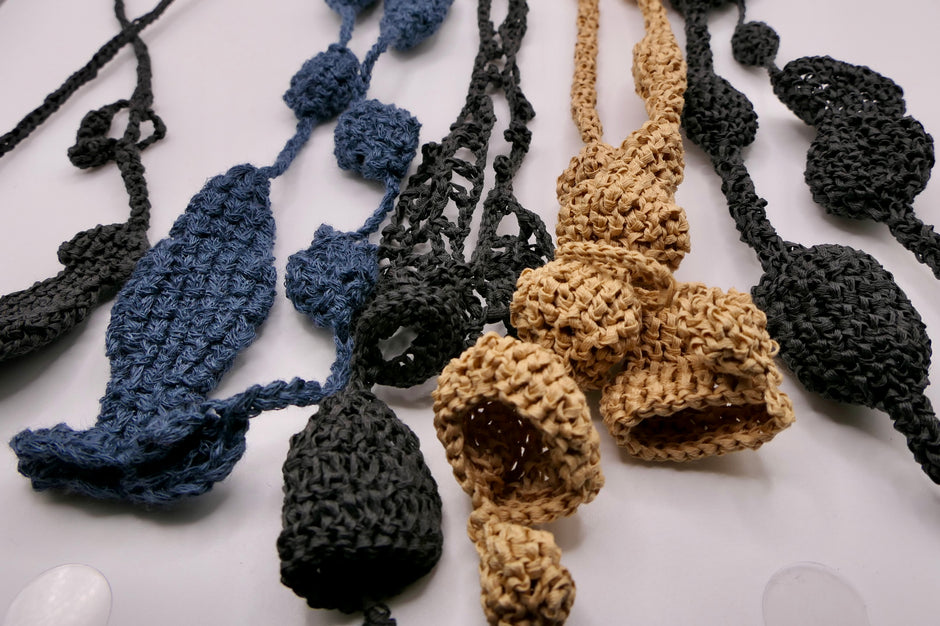 Music theme crocheted necklace