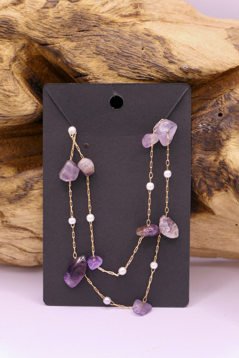 Amethyst chain necklace