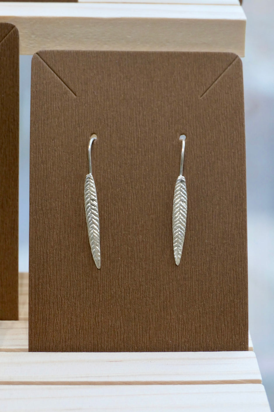 Narrow leaf | Silver earrings