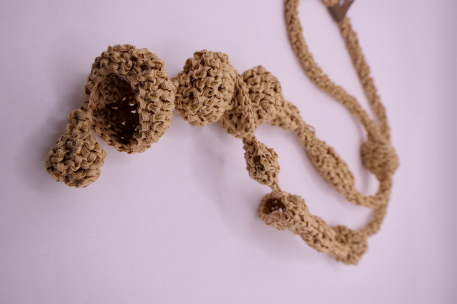 Music theme crocheted necklace