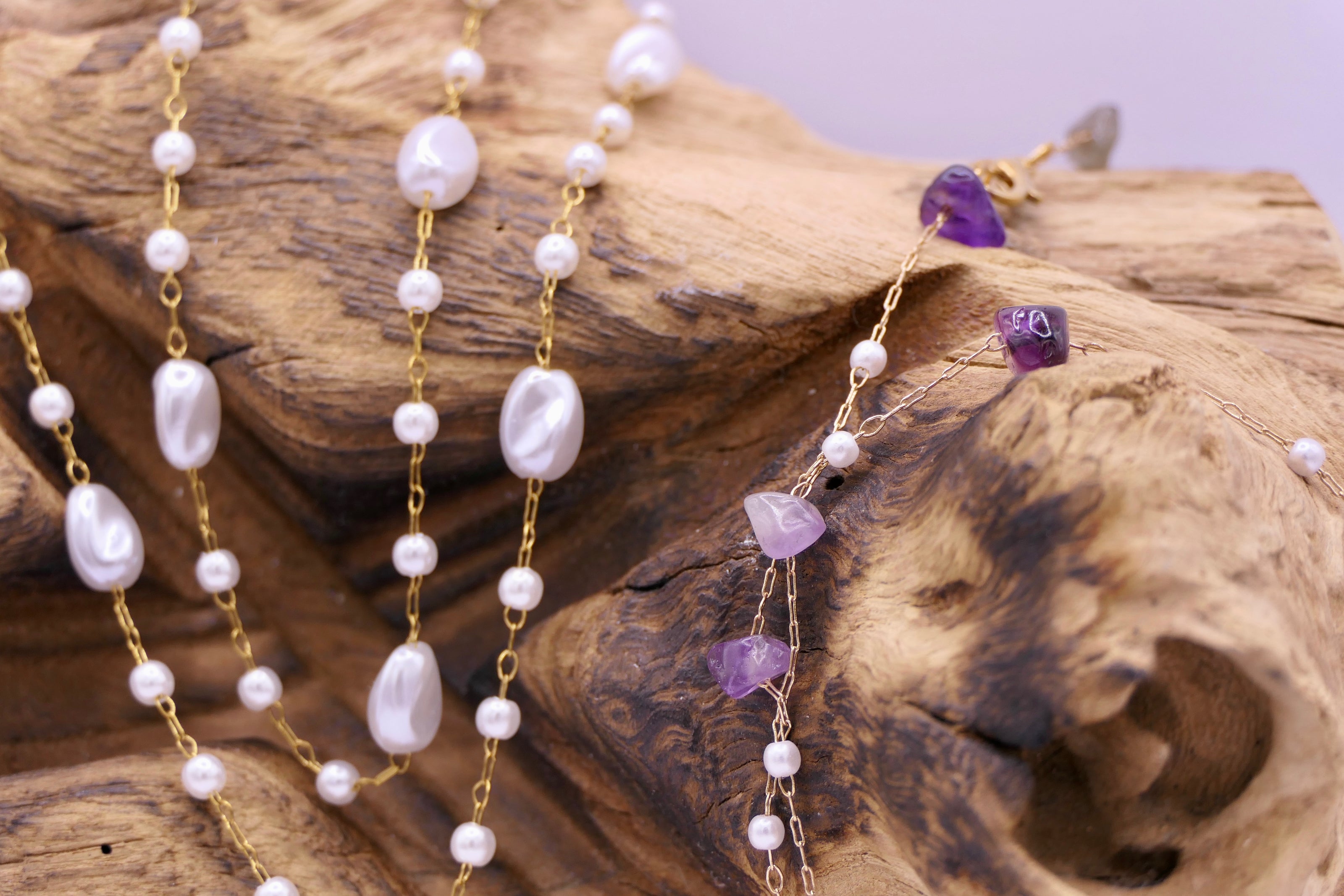 Amethyst chain necklace
