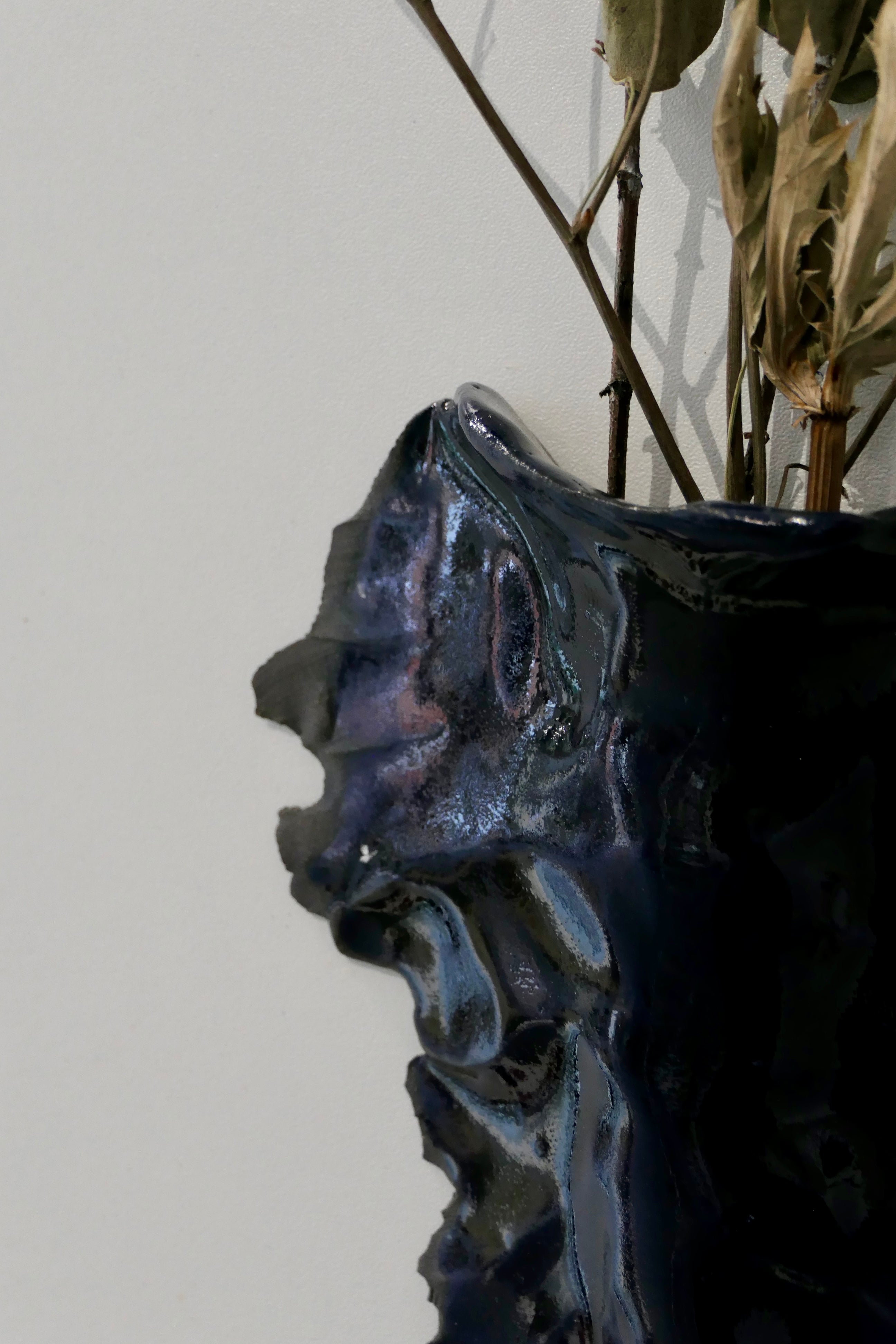 Dark blue wall vase