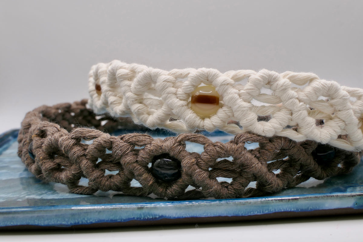 Hair band macrame with beads