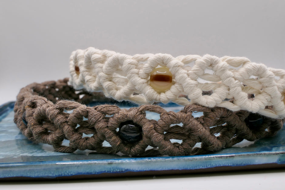 Hair band macrame with beads