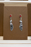 Maple seeds with carnelian stones | Silver earrings