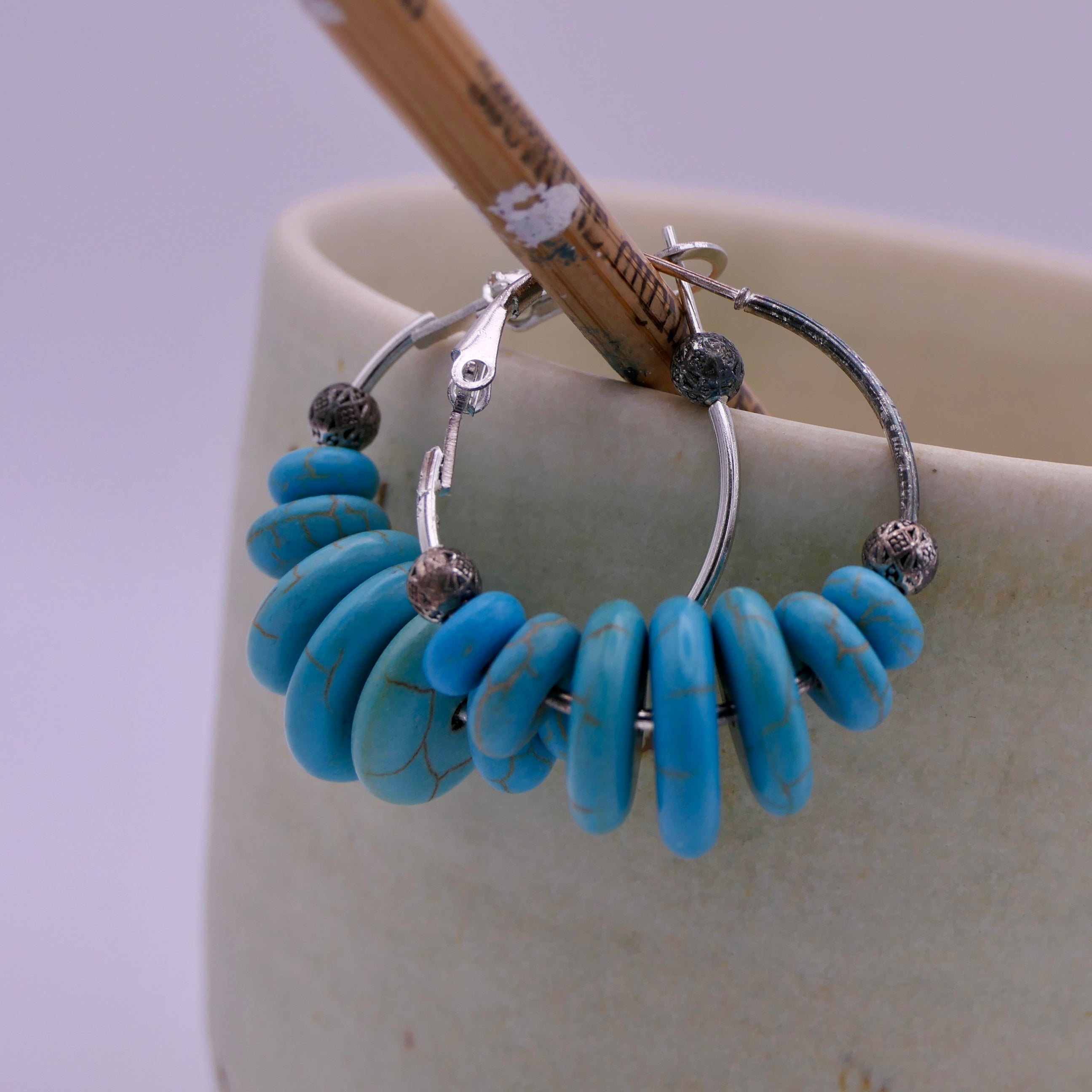 Turquoise stones earrings