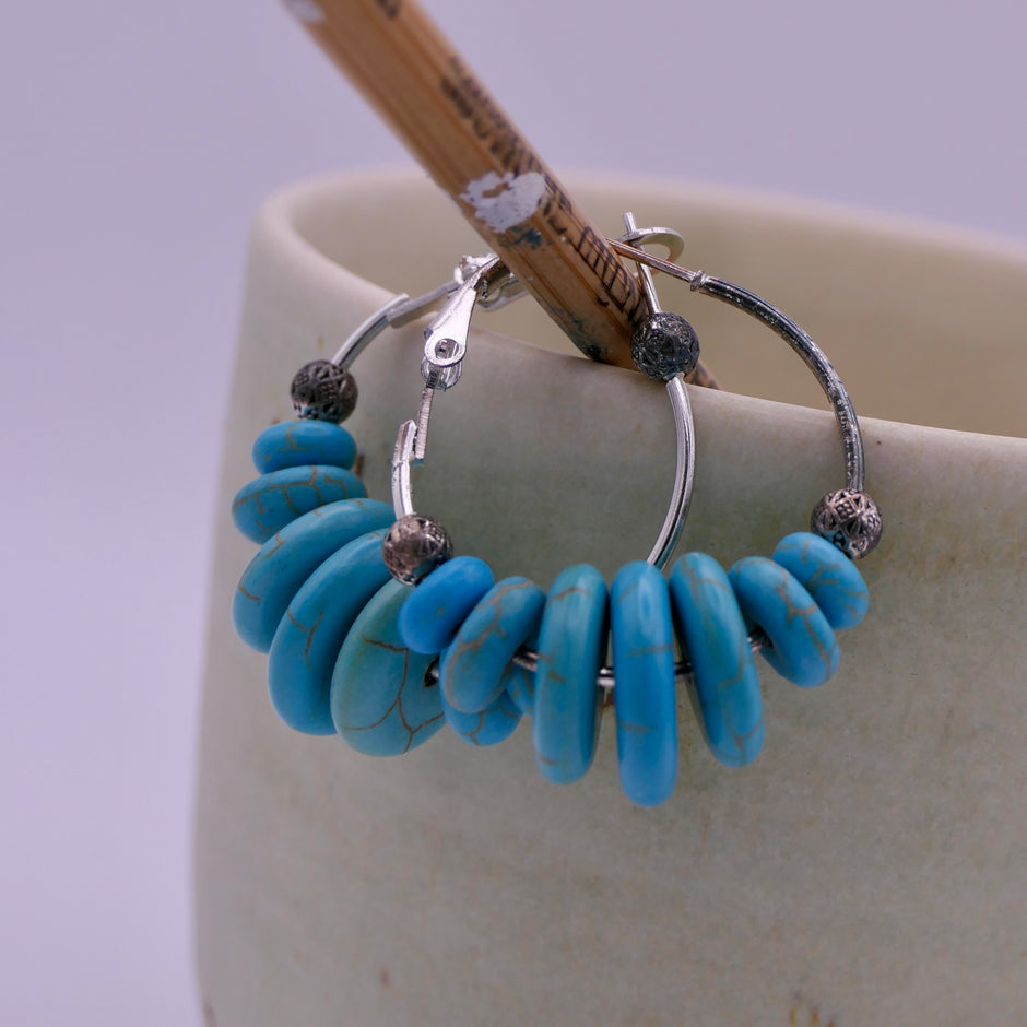 Turquoise stones earrings