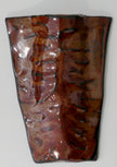 Flat dark red wall vase