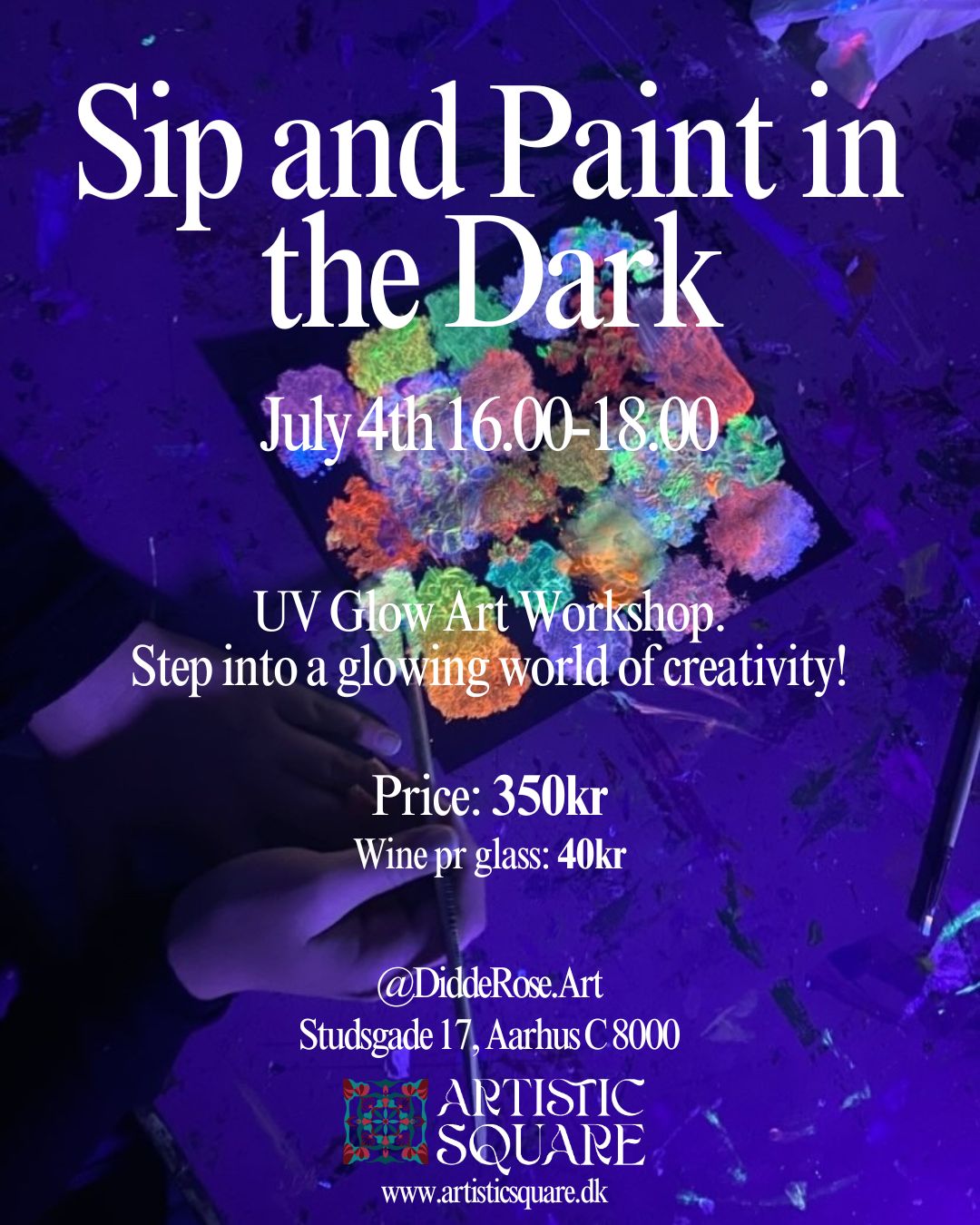 Sip and Paint in the Dark | July 4th 16.00-18.00