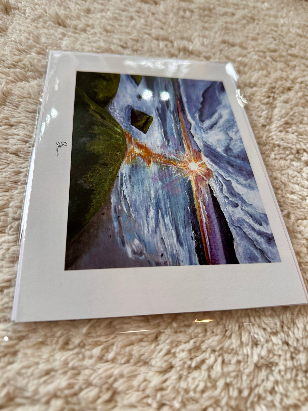 Green sunrise | Greeting card