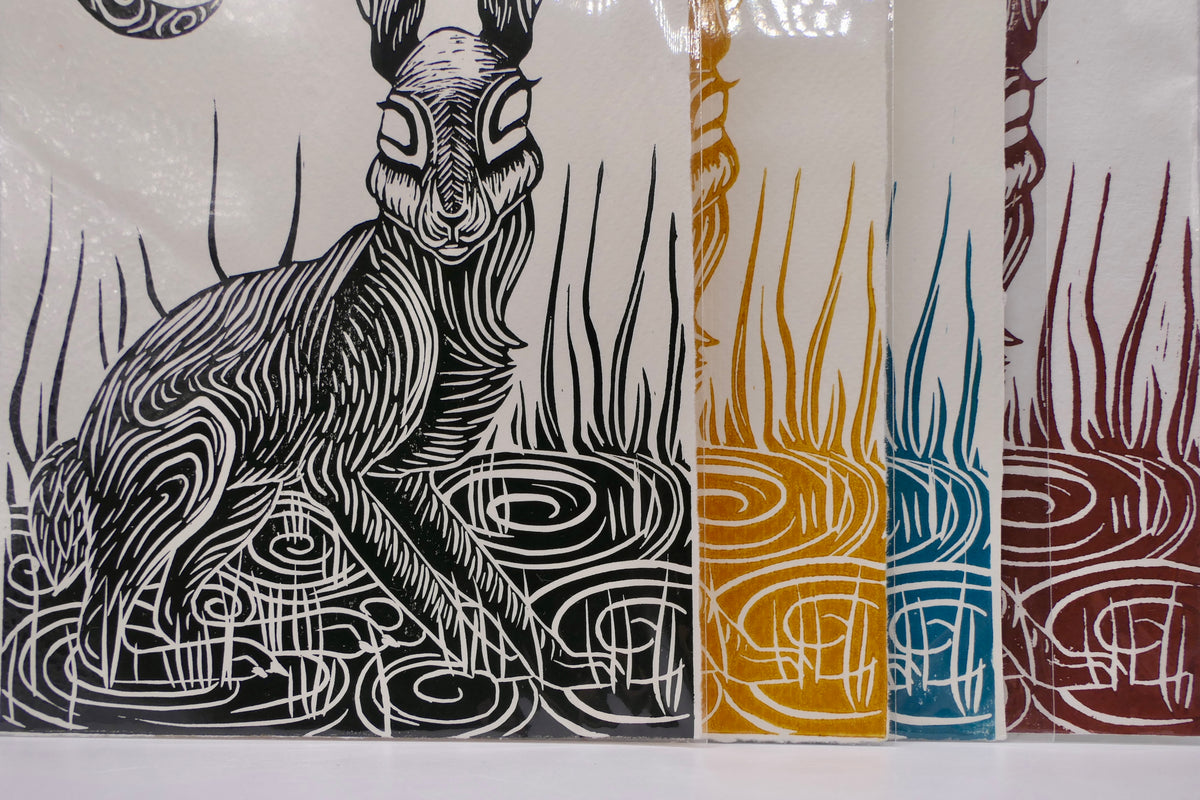 Hare | Linocut print