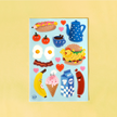 Food-themed sticker sheet