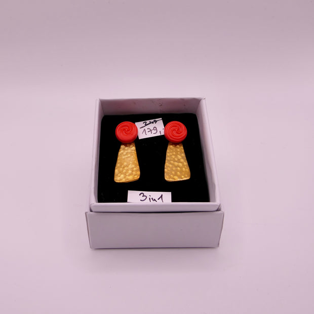 3 in 1 Red | Earrings