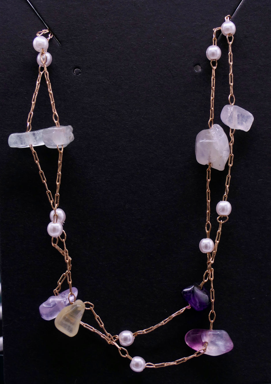 Mixte pearls chain necklace