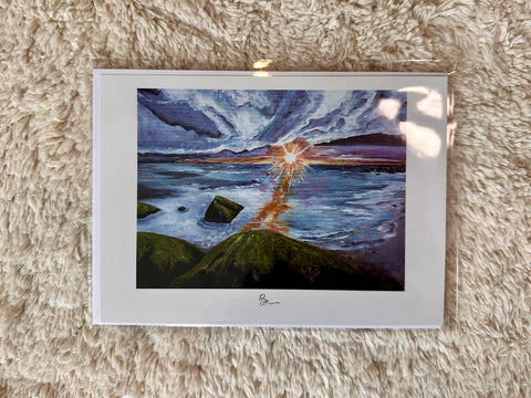 Green sunrise | Greeting card
