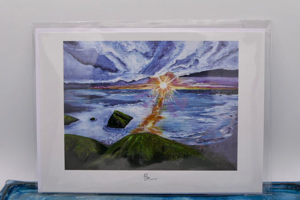 Green sunrise | Greeting card