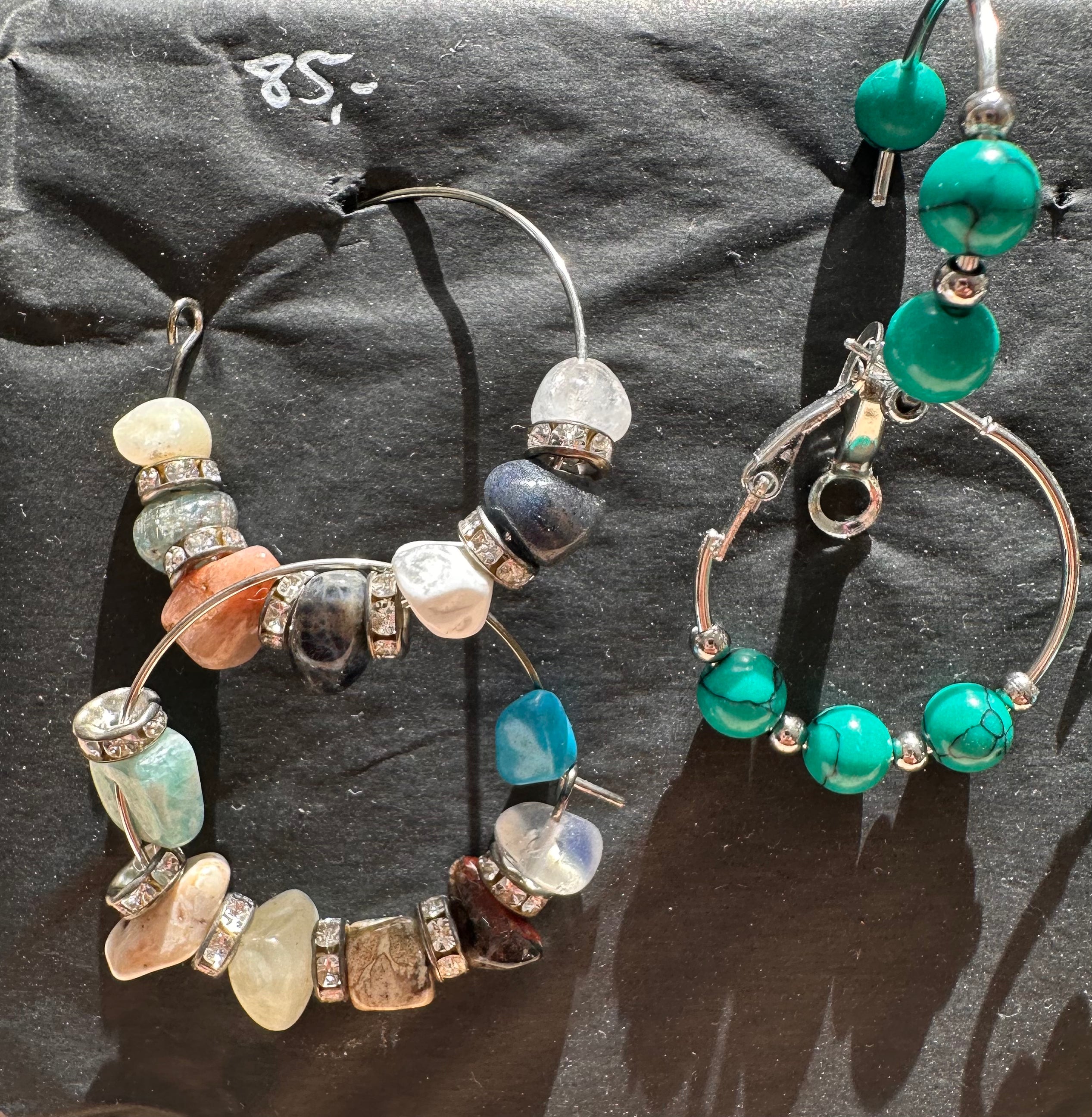 Central Asian stones & rhinestone sparkle Earrings