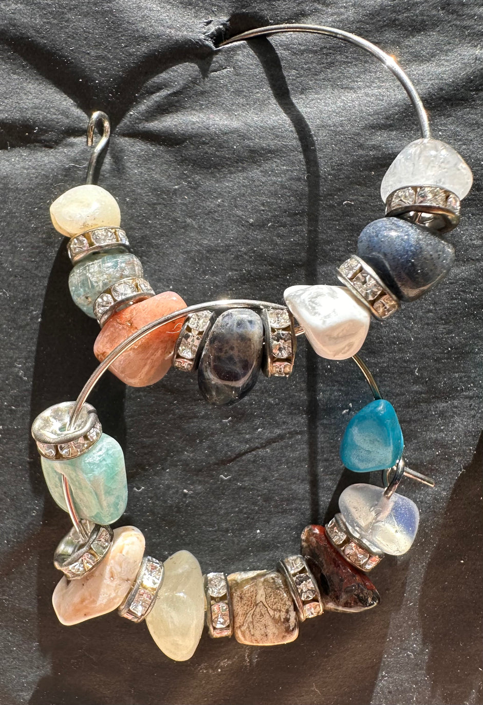 Central Asian stones & rhinestone sparkle Earrings