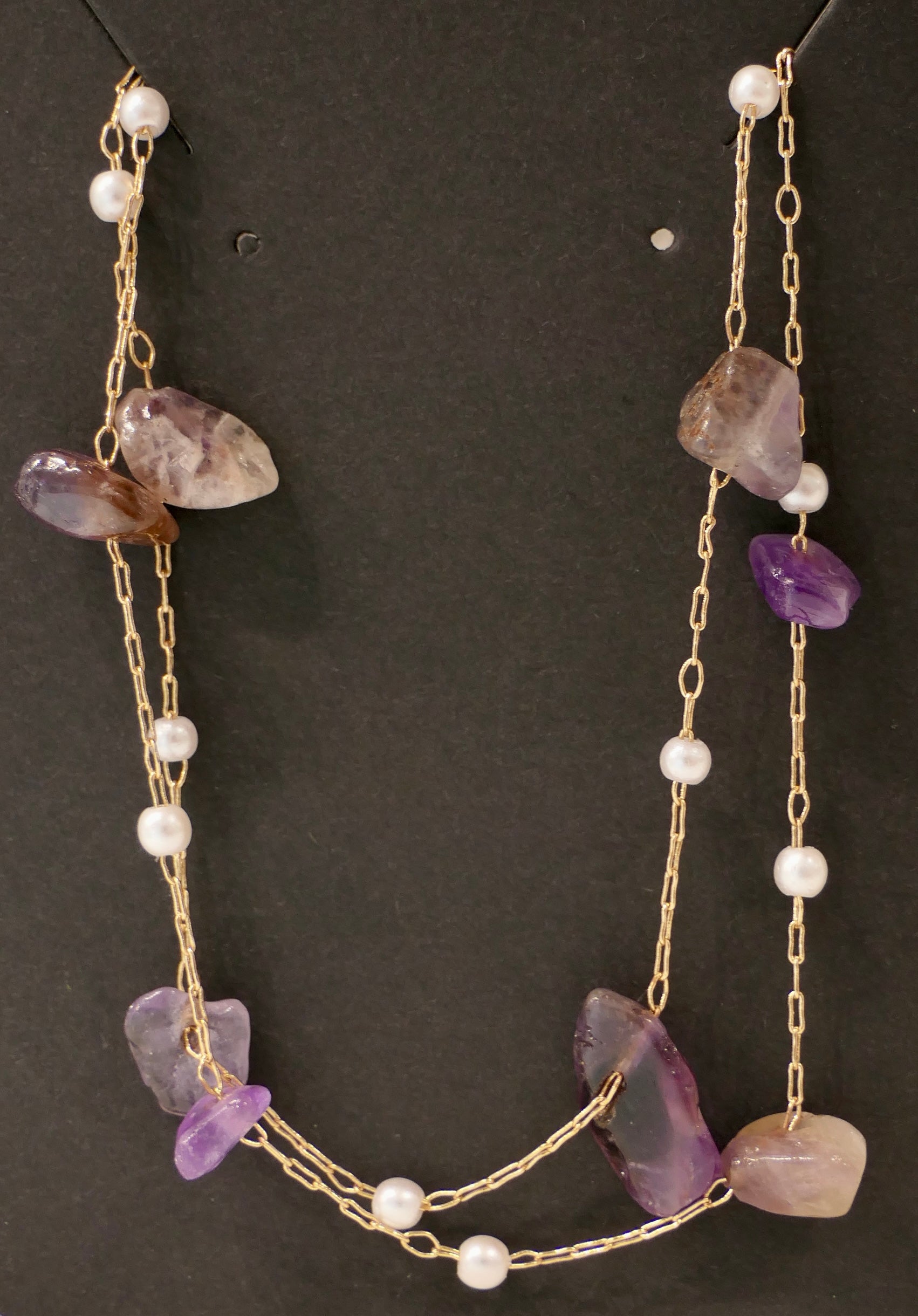 Amethyst chain necklace
