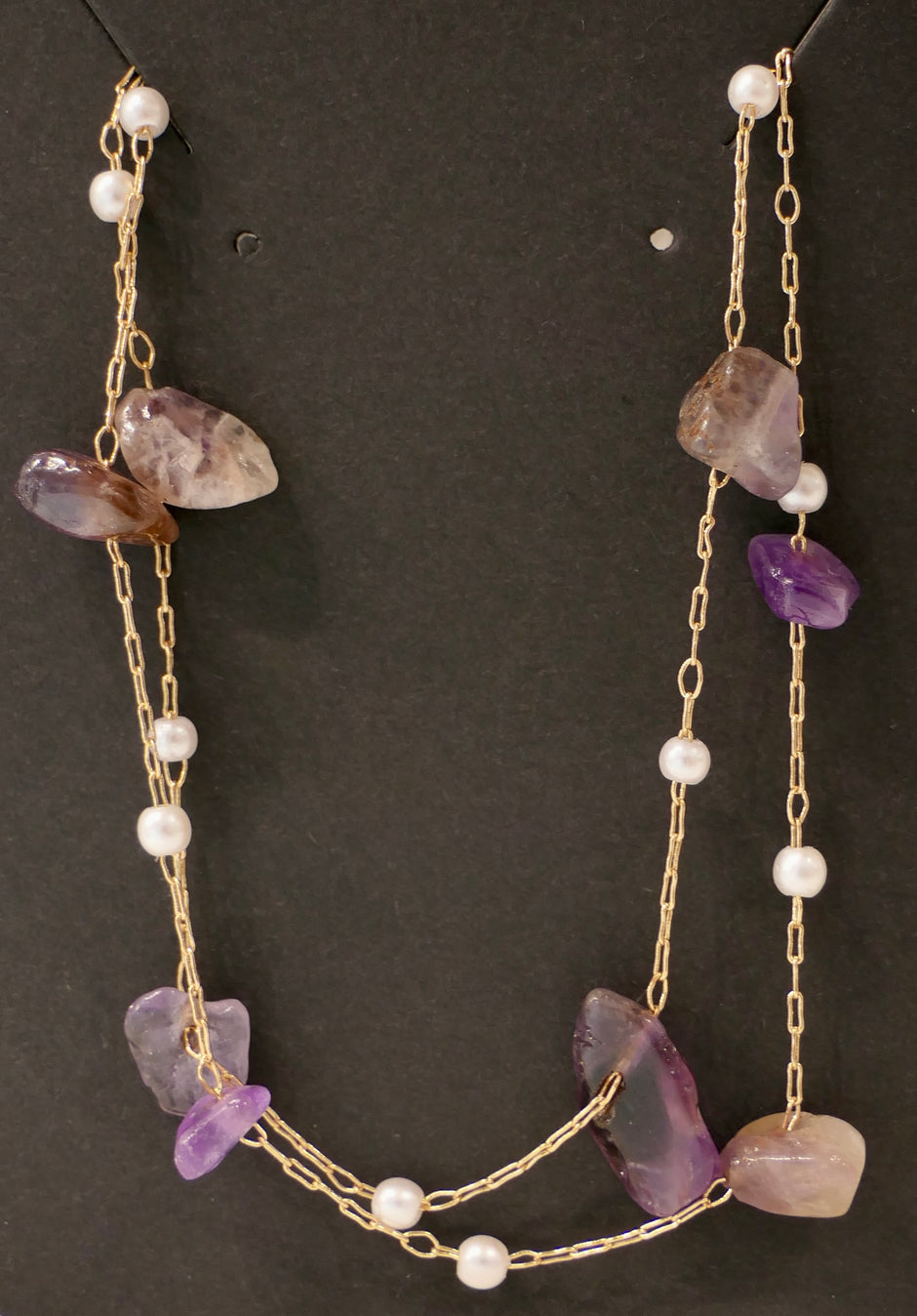 Amethyst chain necklace