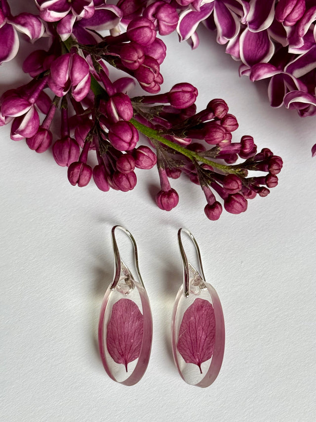 Cherry tree leaves earrings
