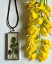 Blue flax flowers pendant
