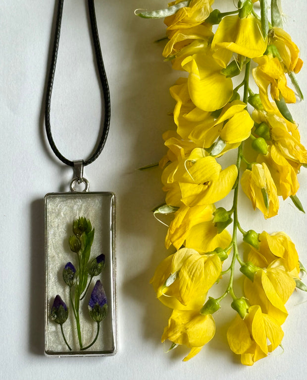 Blue flax flowers pendant