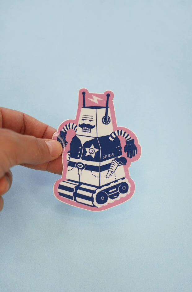 Die cut sticker - Robot sheriff