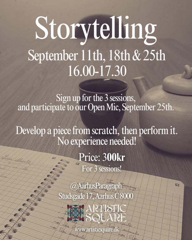 Storytelling Workshop | September 11th, 18th and 25th 16.00–17.30