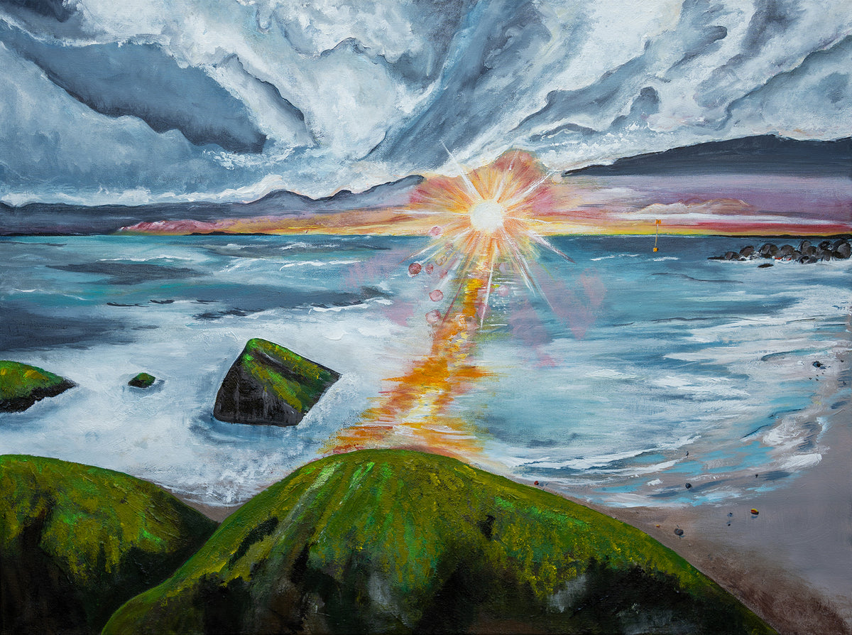 Green sunrise | Greeting card